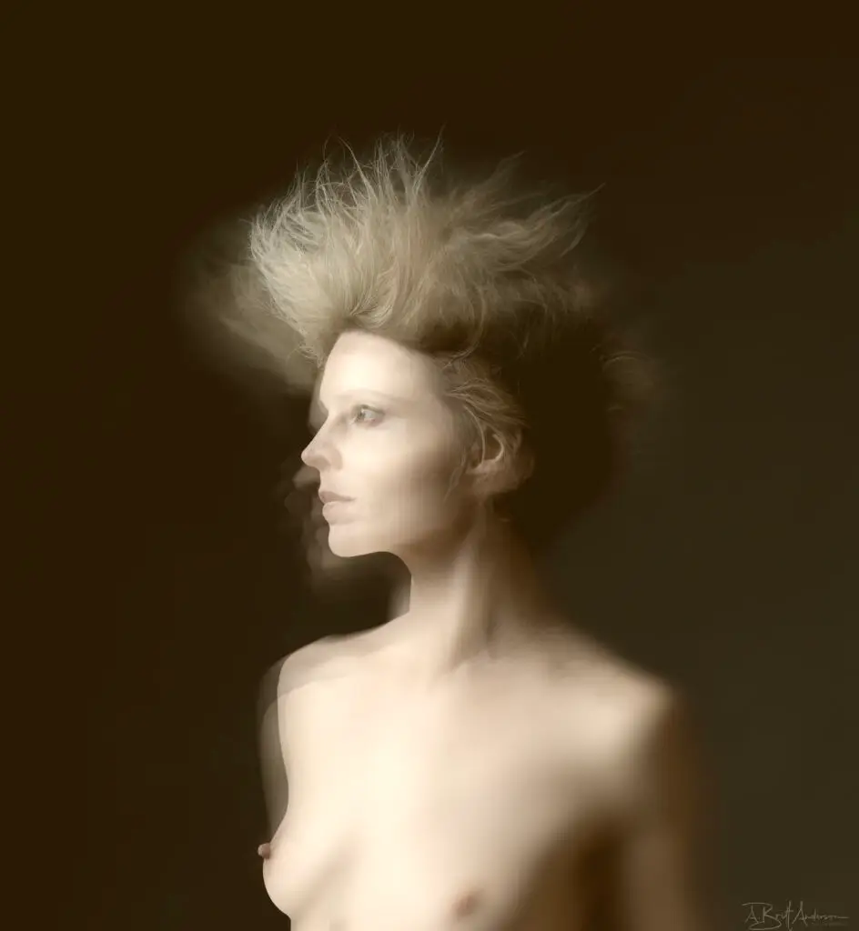 Crazy hair edgy portrait photo