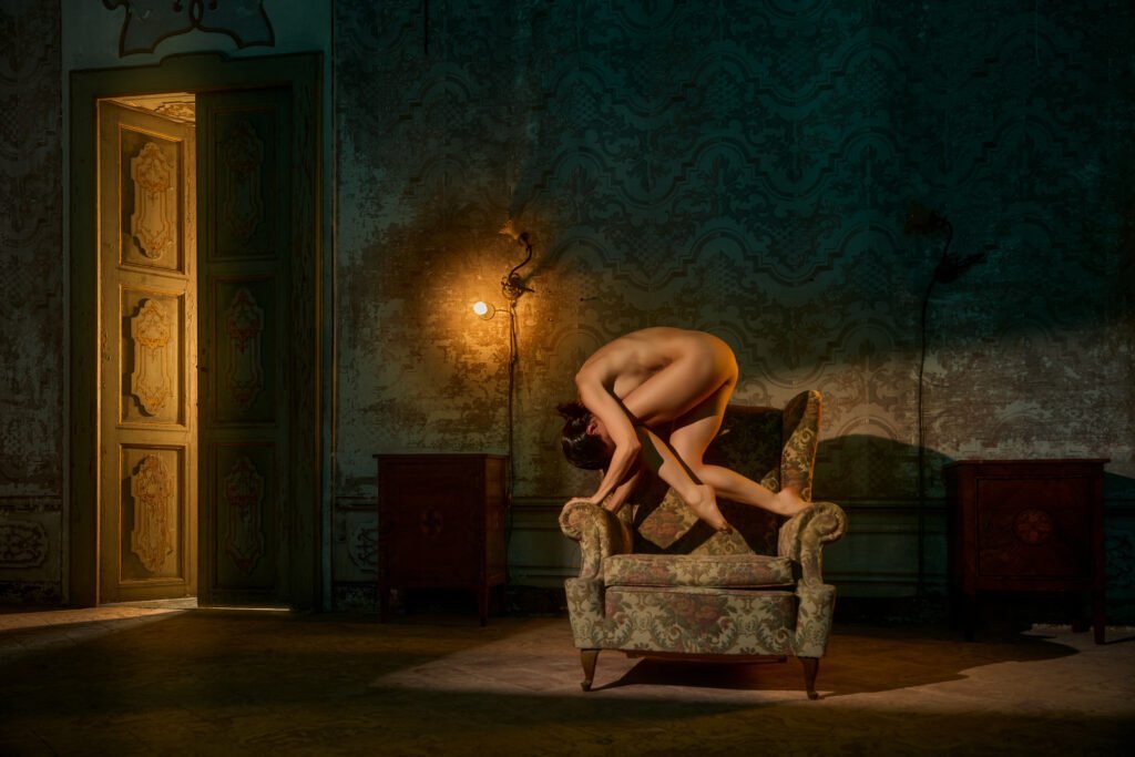 Kristy Jessica in Milan by Lindsay Adler abstract art nude in castle