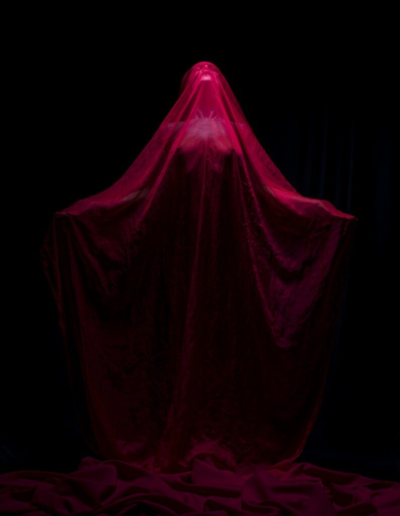 Kristy Jessica in Sheer red Fabric