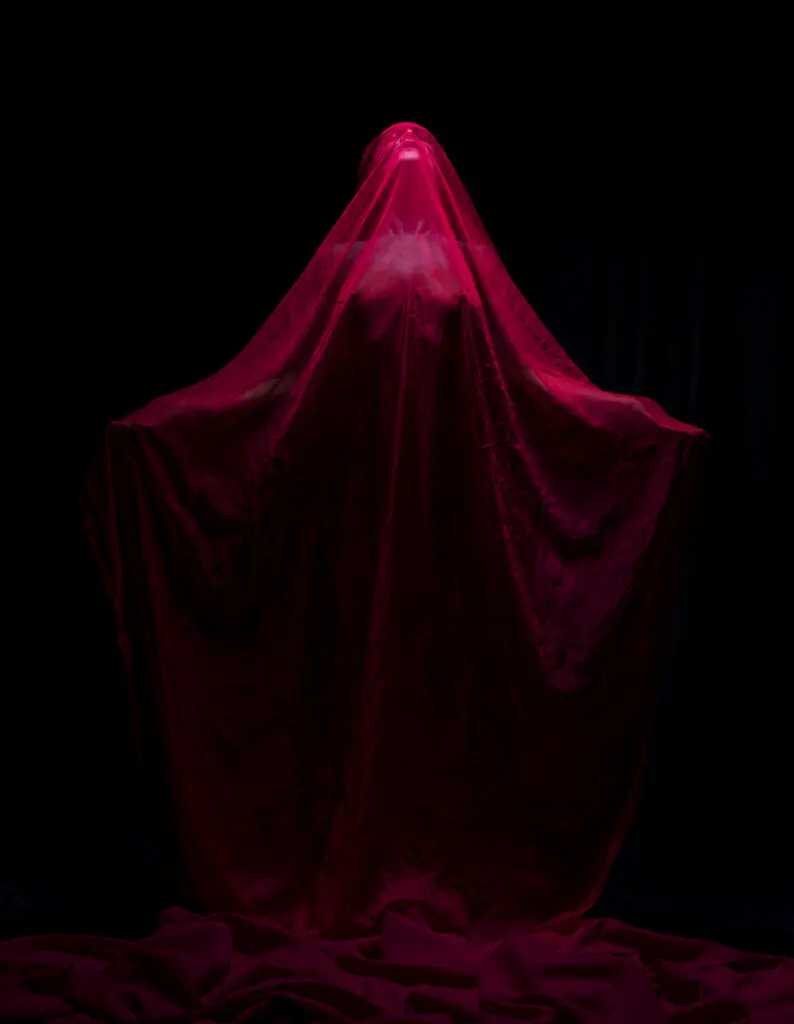 Kristy Jessica in Sheer red Fabric